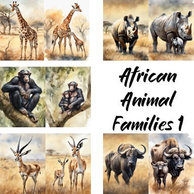 African Animal Families, Set 1